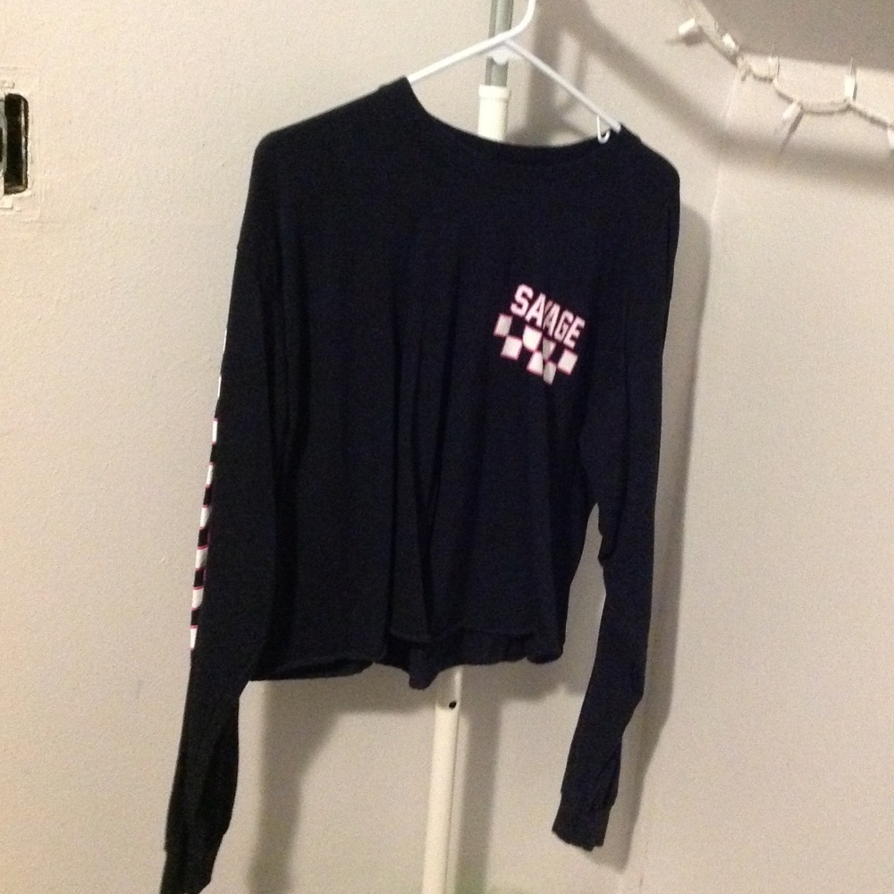 Long sleeve cropped savage tee